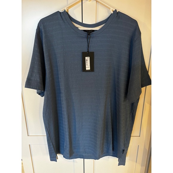 Ted Baker London Other - Ted Baker Mens Blue Jacquard Crew Neck T Shirt Short Sleeve Size 5